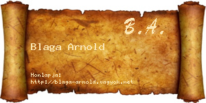 Blaga Arnold névjegykártya