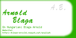 arnold blaga business card